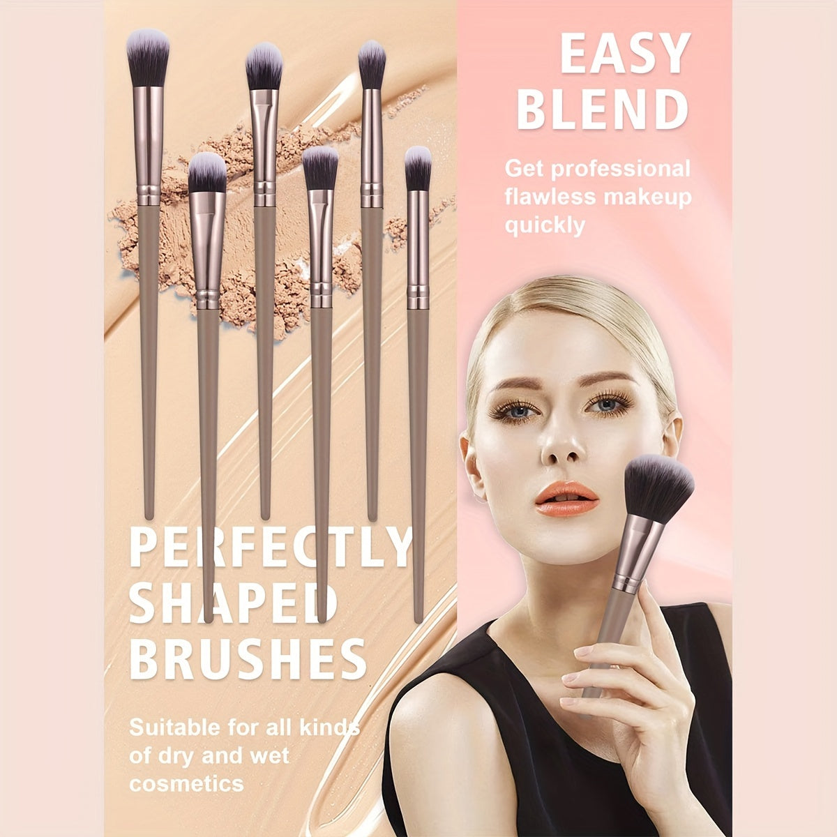 NNETM Coffee Makeup Brush Set with Sponges (55-Piece)