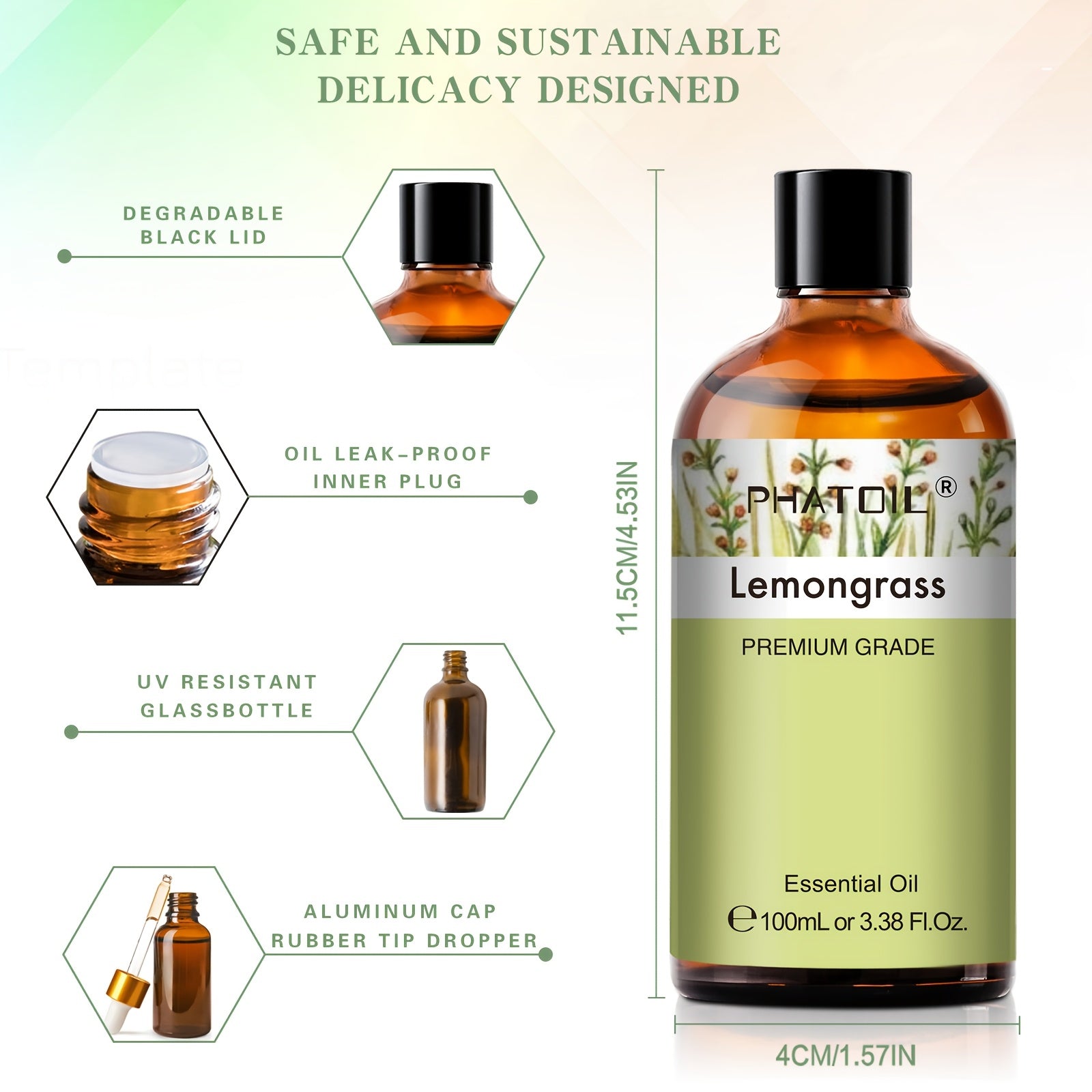 NNETM Lemongrass Essential Oil 100ml for Diffusers & Humidifiers