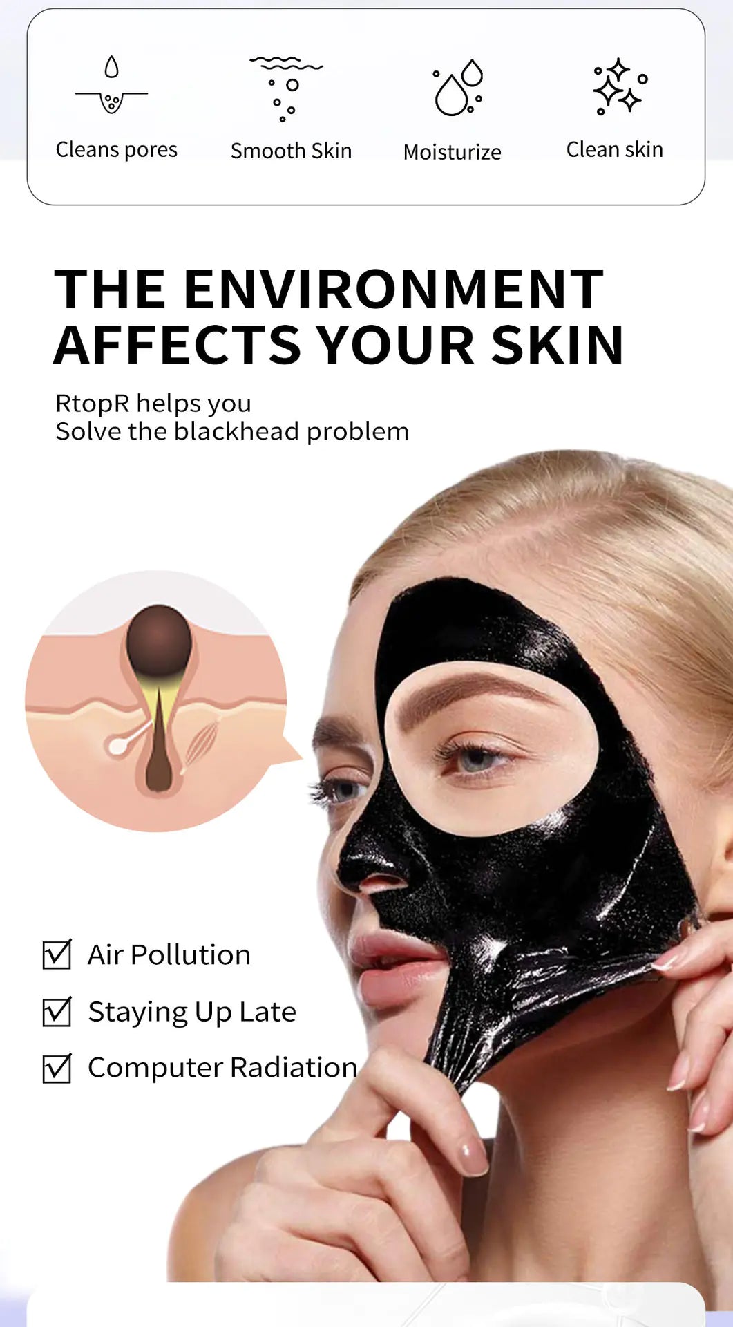 RtopR Blackhead Removal Face Mask