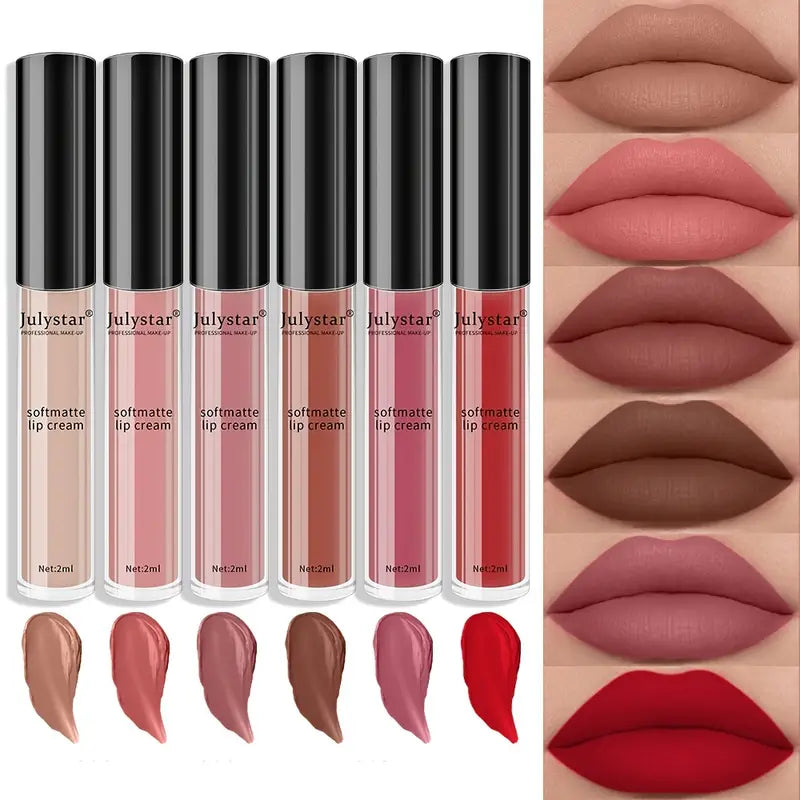 6 Colors Dual Wear Liquid Lipsticks