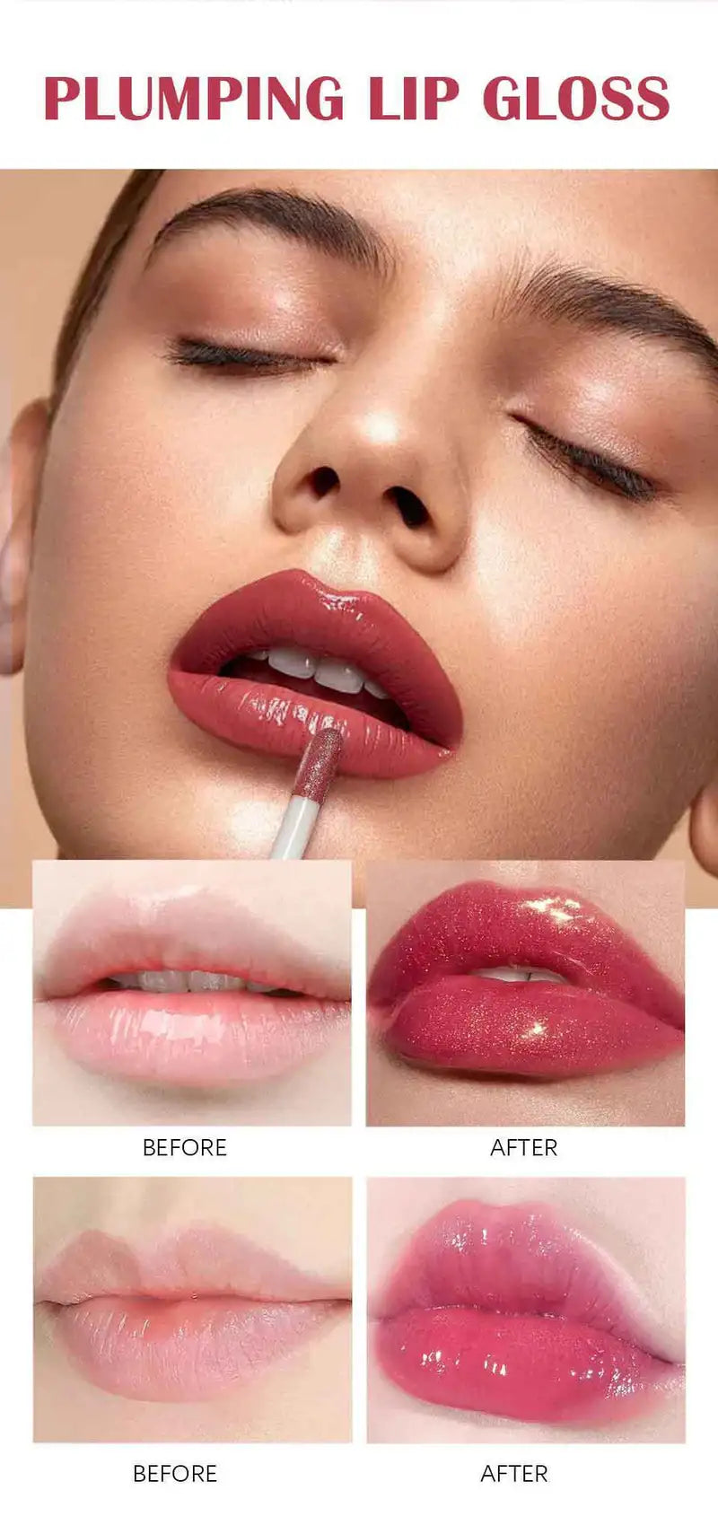 Lustrous 6-Color Glossy Lip Tint for Plump Lips