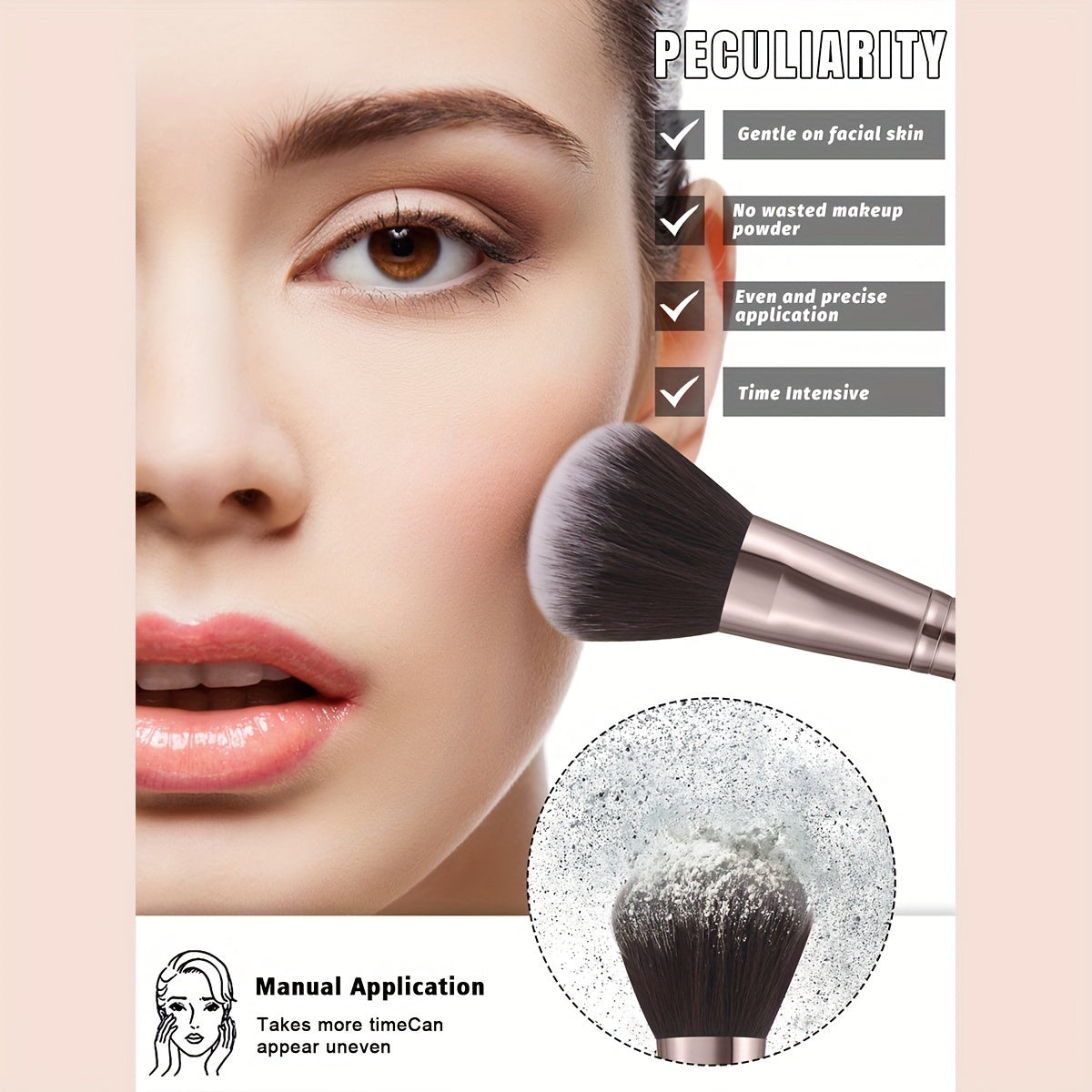 NNETM Coffee Makeup Brush Set with Sponges (55-Piece)