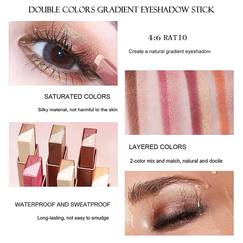 Dual Color Waterproof Velvet Eye Makeup Shadow Stick