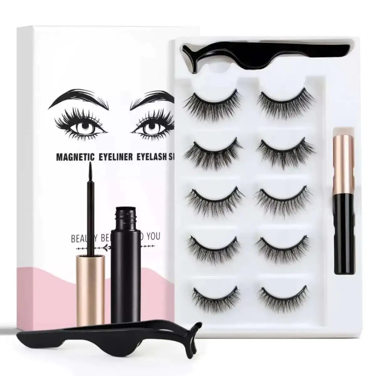 Magnetic Liquid Eyeliner & 5 Pairs Lashes Set