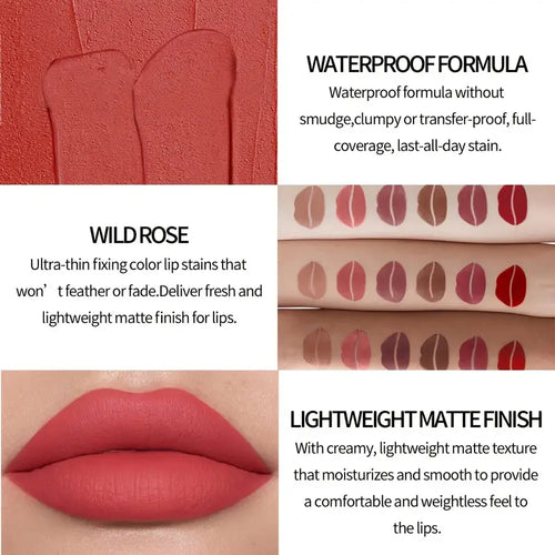 6 Colors Dual Wear Liquid Lipsticks